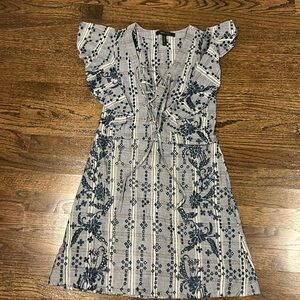 BCBG Linen Eyelet Blue Sundress